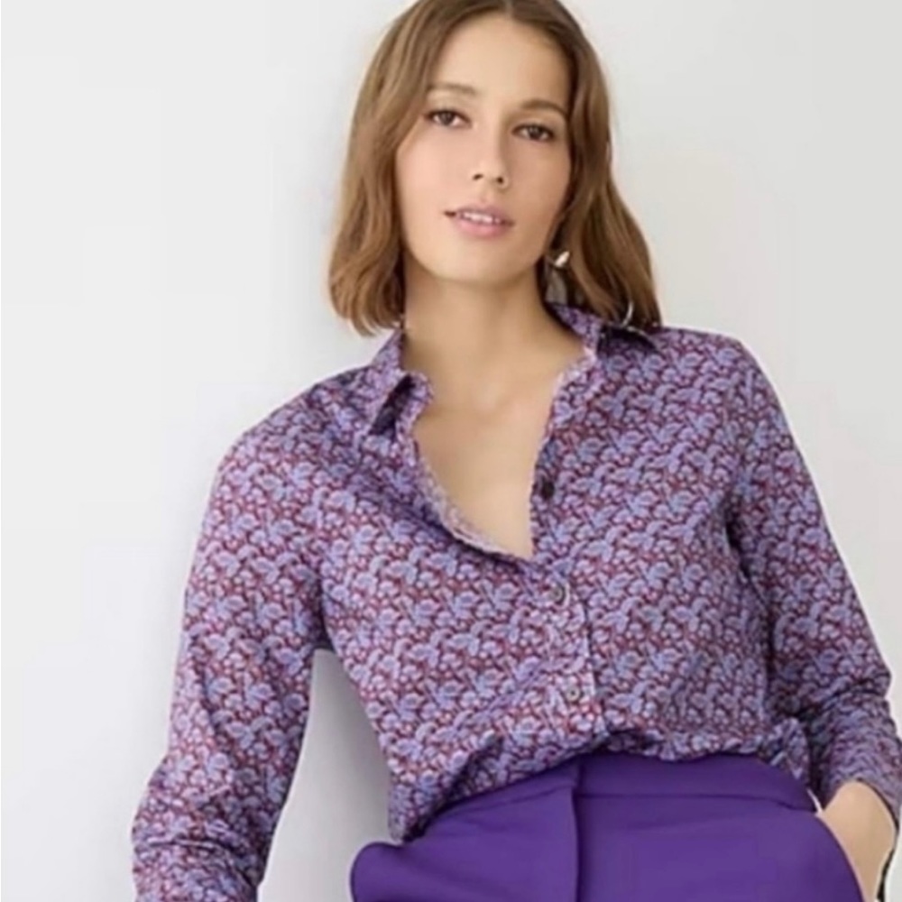 NWT J.Crew slim-fit shirt in liberty Toutouayette fabric size 6
